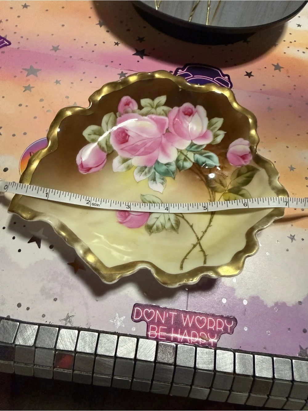 Antique Royal Munich Z.S. & Co Bavaria Hand Painted Pink Rose Porcelain Bowl